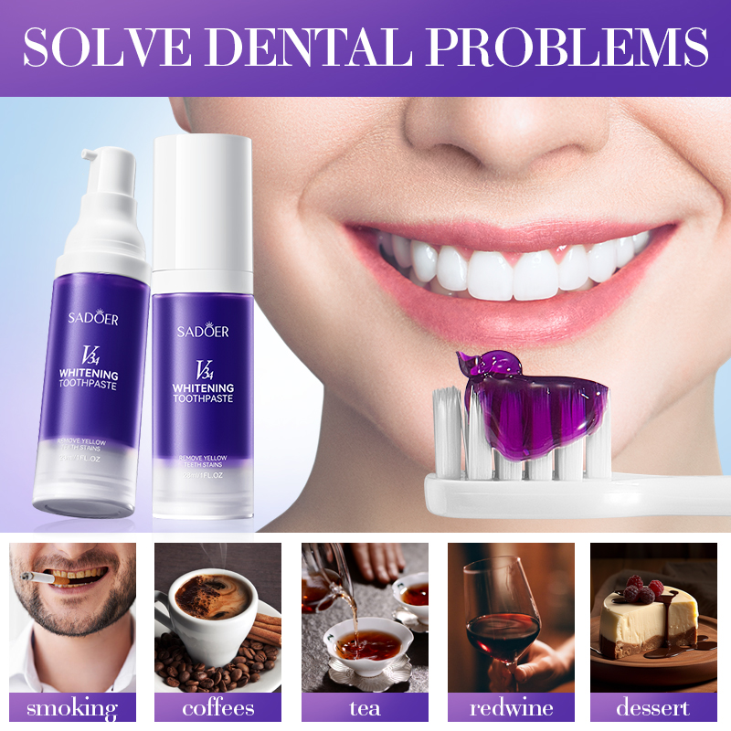 Teeth Whitening Hismile - SADOER V34 Toothpaste Stain Removal for