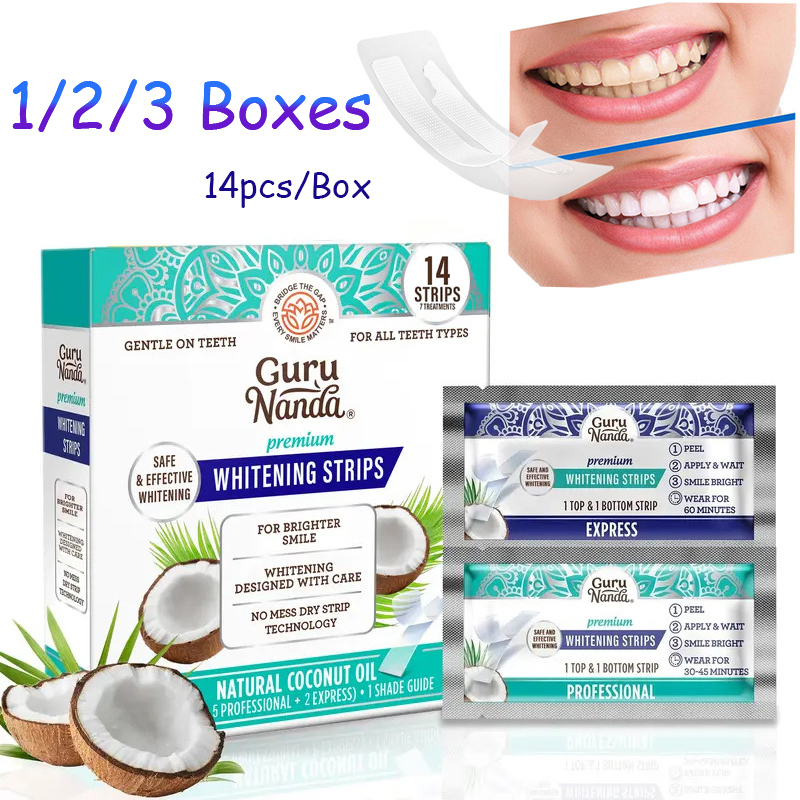 Teeth Whitening Strips Permanent - 14pcs/box Coconut Oil Teeth White Strips,Whiter