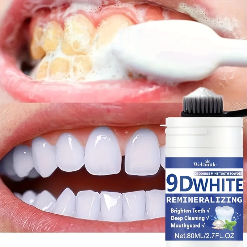 Teeth Whitening Hismile - 9D White Remineralizing Hydroxyapatite Tooth Powder,