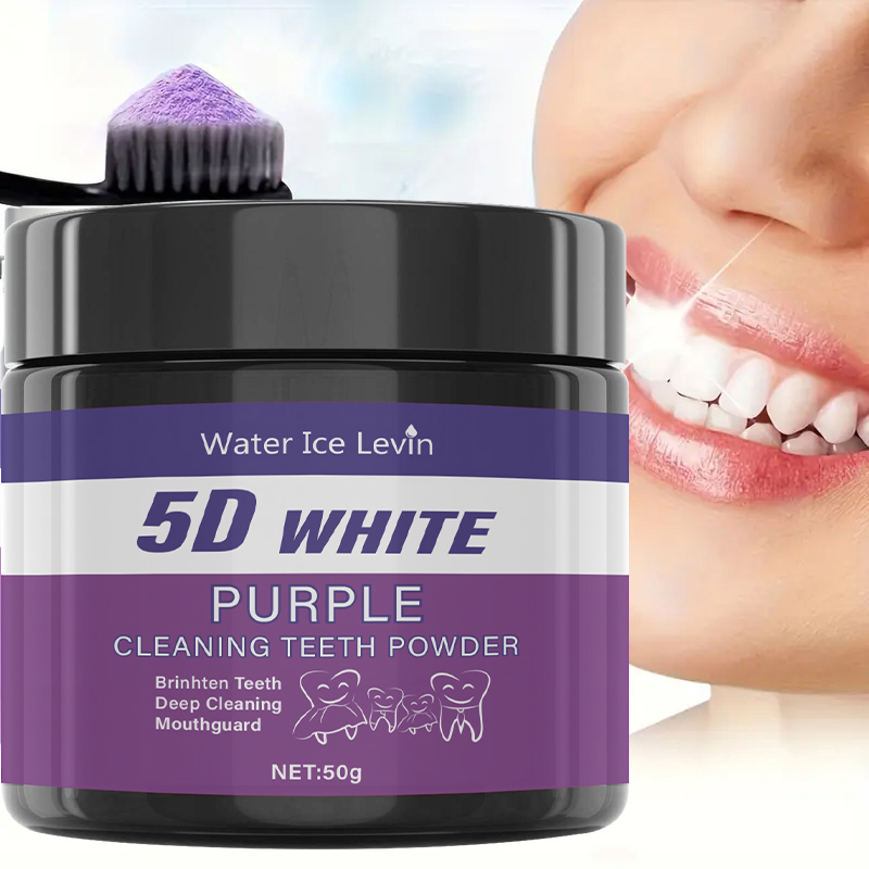 Teeth Whitening Oil Pulling - Water Ice Levin Purple Brightening Toothpowder: