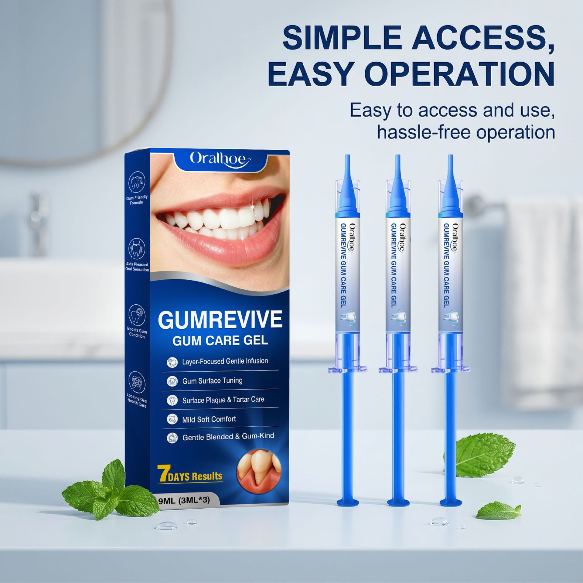 Teeth Whitening Gel Syringes - Gum Care Gel 3Pcs 9ml Oral
