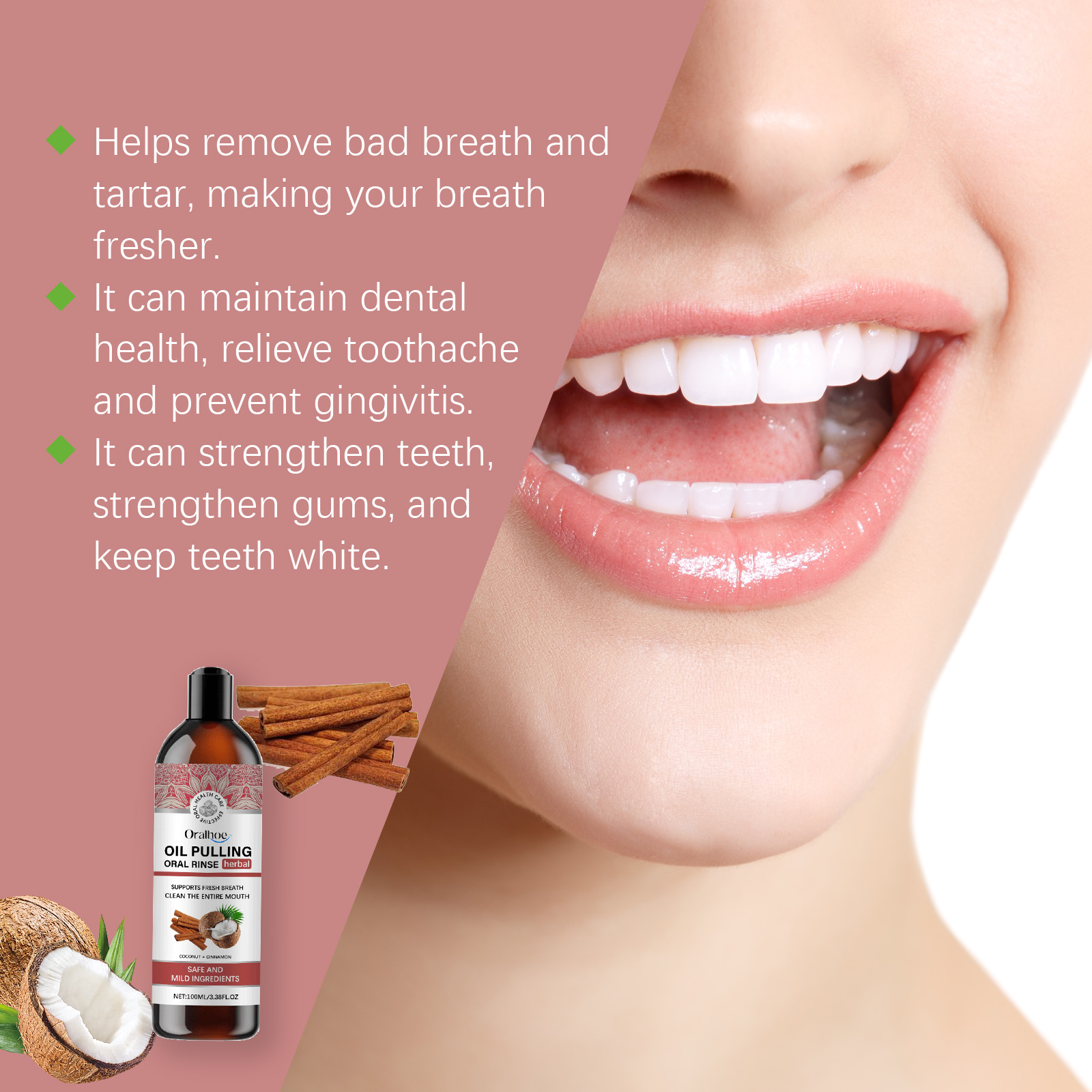 Coconut Pulling Oil Mouthwash  - Teeth Whitening Oil Pulling 评论和价格