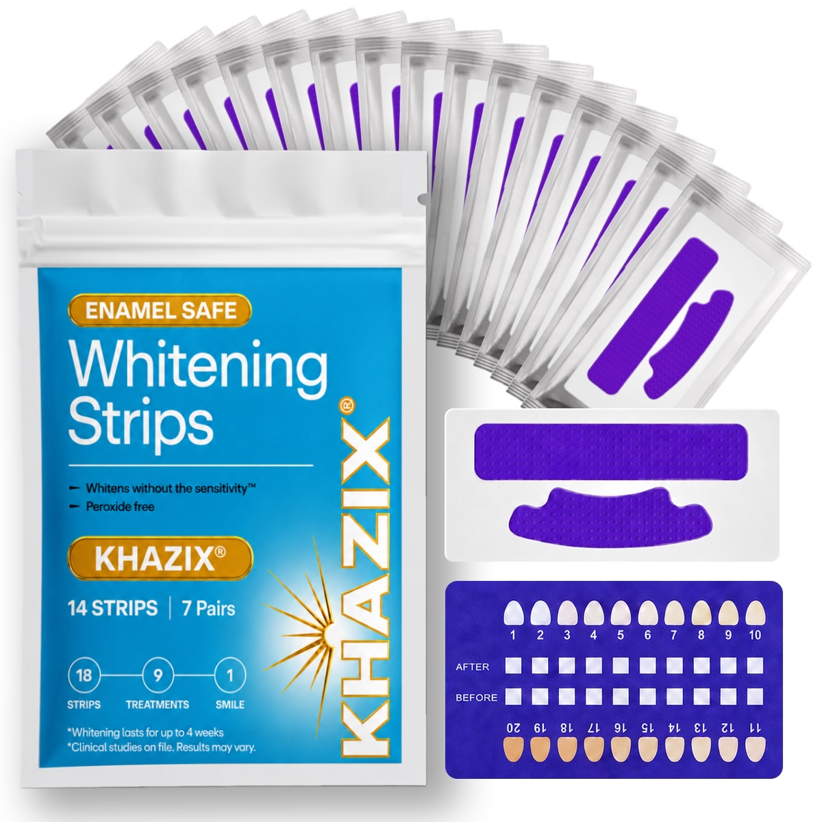 7 pairs Teeth Whitening Strips - Teeth Whitening Strips Permanent 评论和价格