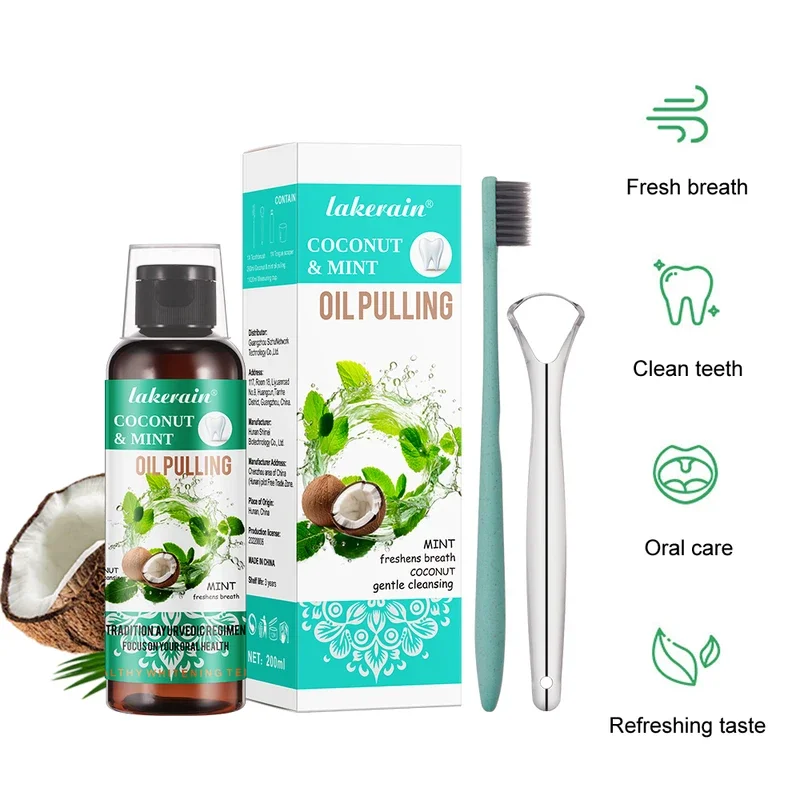 60/100/200/250ml Coconut Mint  - Teeth Whitening Oil Pulling 评论和价格
