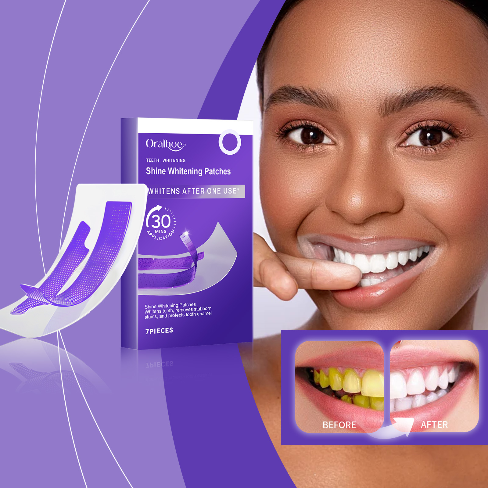 Purple Teeth Whitening Strips  - Teeth Whitening Strips Permanent 评论和价格
