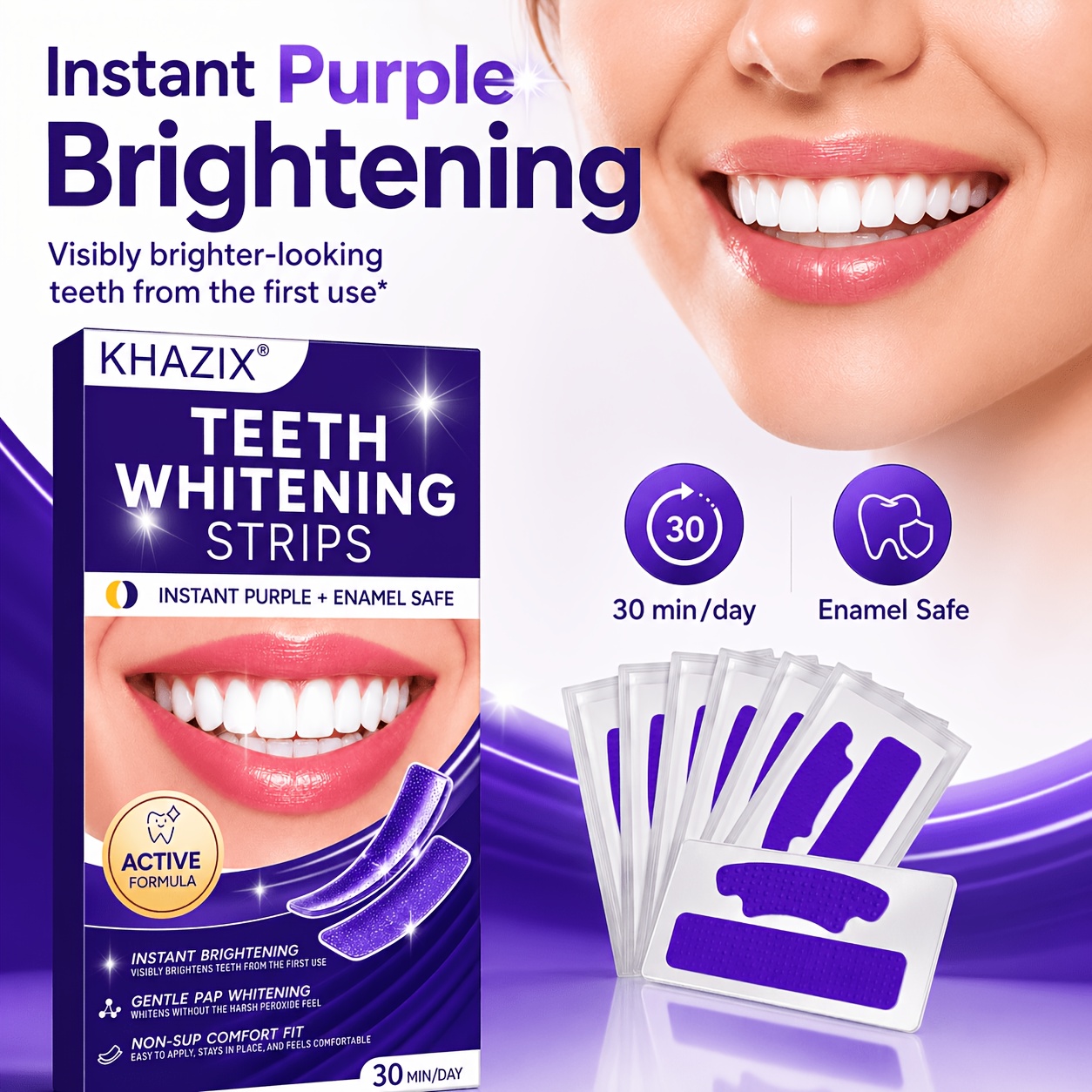 5/10pairs Purple Teeth Whiteni - Teeth Whitening Strips Permanent 评论和价格