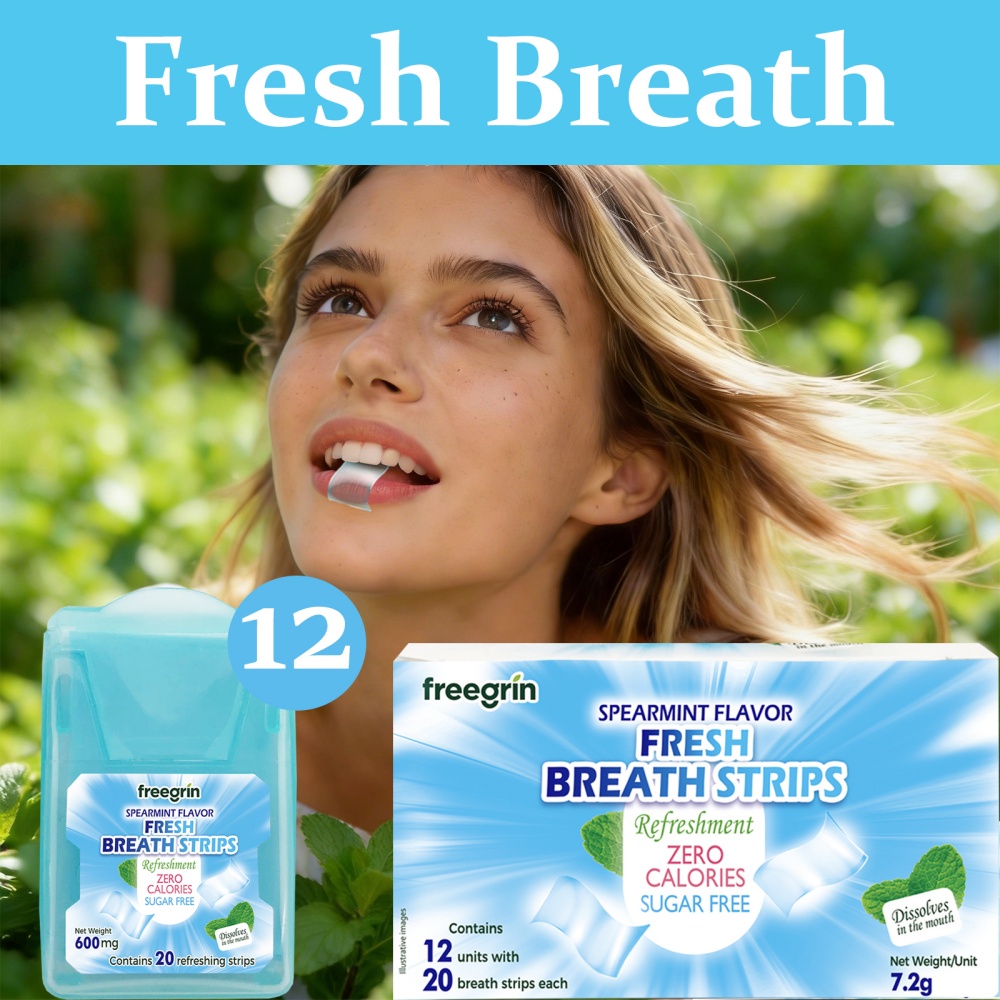FREEGRIN Spearmint Flavored Fr - Teeth Whitening Strips Permanent 评论和价格
