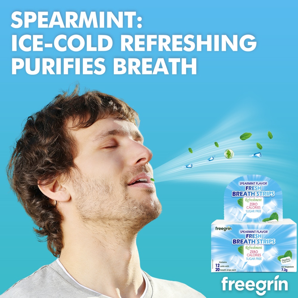 FREEGRIN Spearmint Flavored Fr - Teeth Whitening Strips Permanent 评论和价格