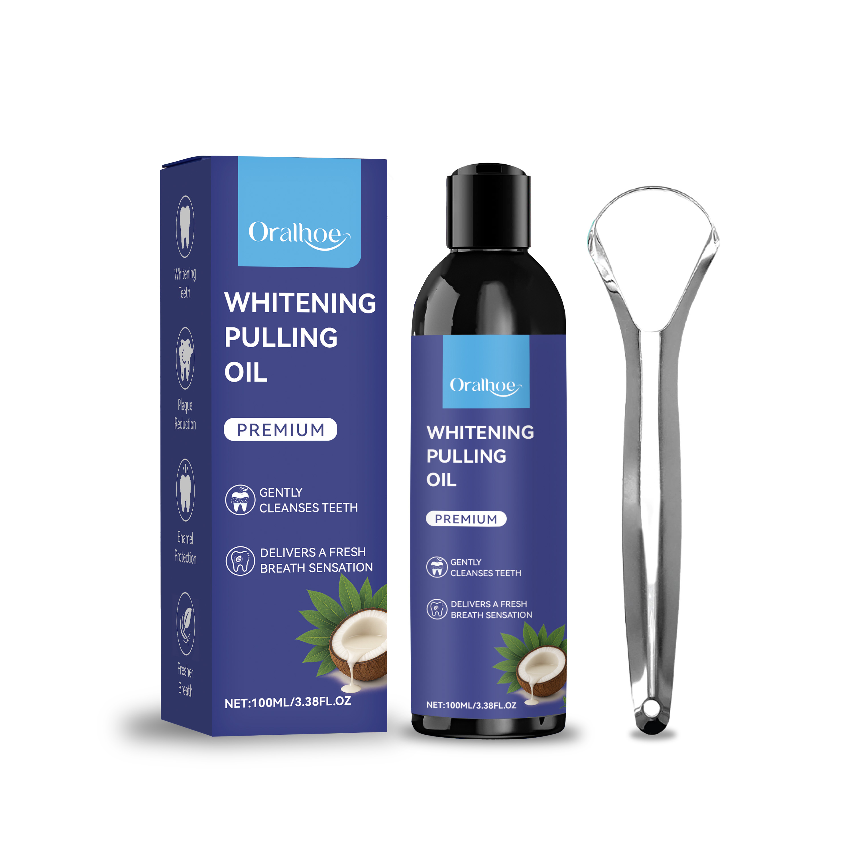 Coconut Pulling Oil With Tongu - Teeth Whitening Oil Pulling 评论和价格
