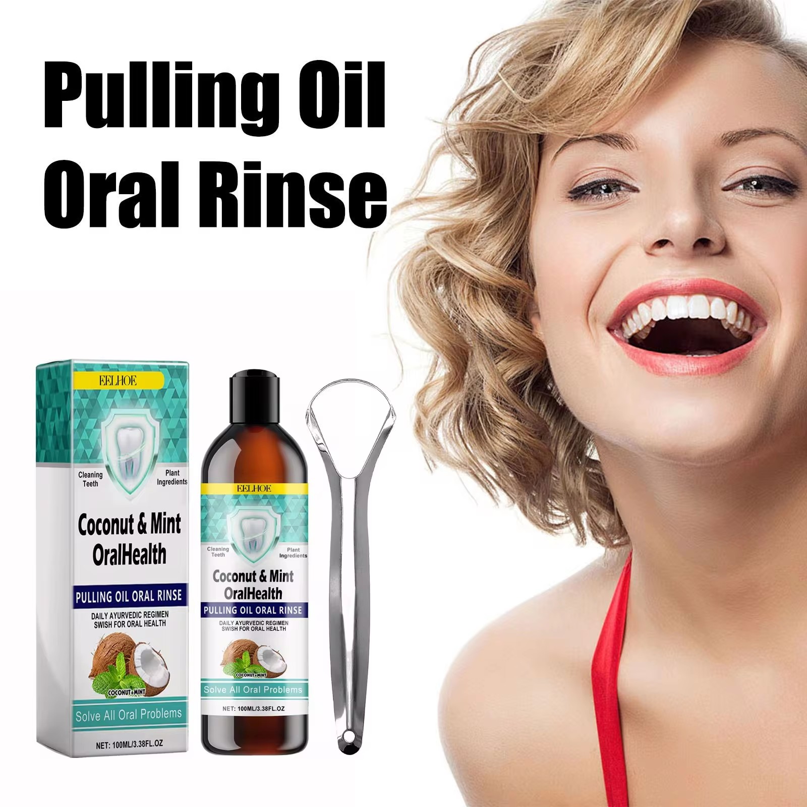 EELHOE Mint Coconut Oil Pullin - Teeth Whitening Oil Pulling 评论和价格