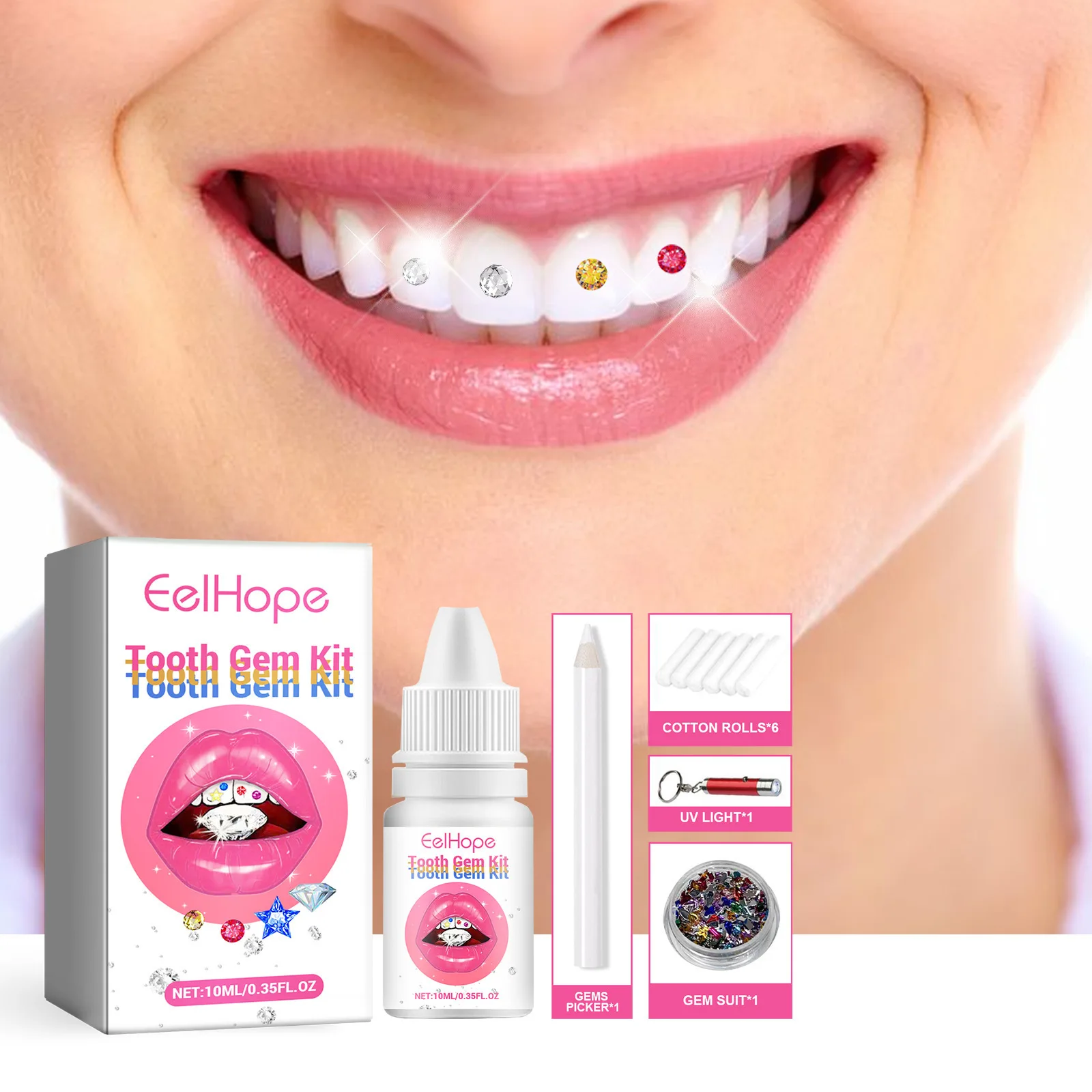 Tooth Jewelry Kit DIY Clear Pr - Tooth Gem Kit 评论和价格