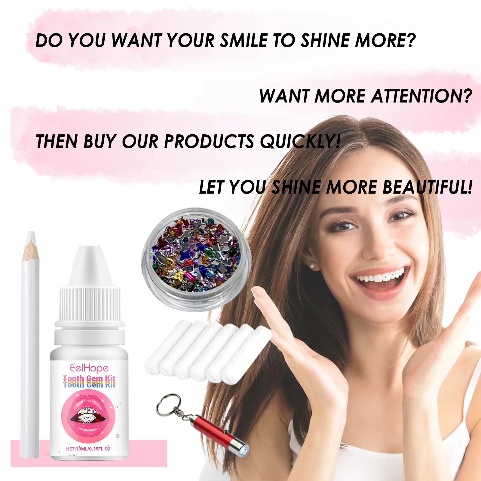 Tooth Jewelry Kit DIY Clear Pr - Tooth Gem Kit 评论和价格