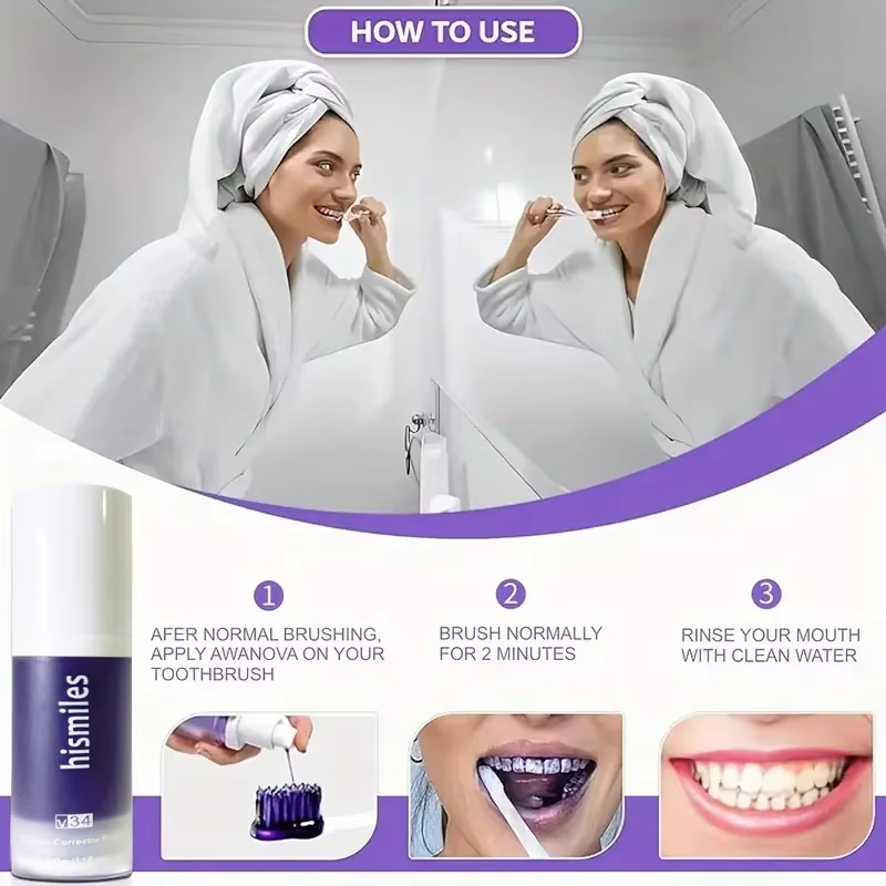 Purple Whitening Toothpaste De - Teeth Whitening Hismile 评论和价格